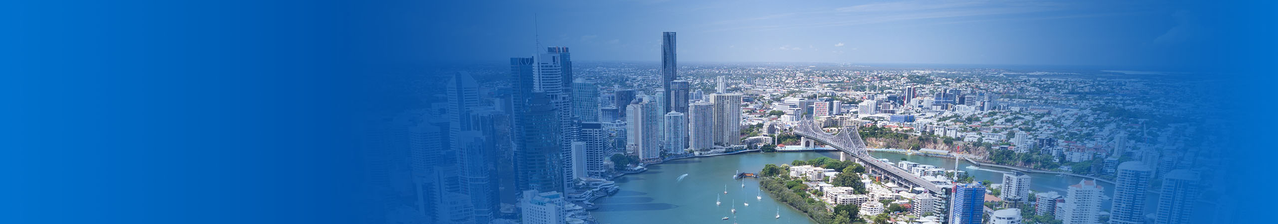 Brisbane Skyline with Botanical Garden, Aerial Panorama