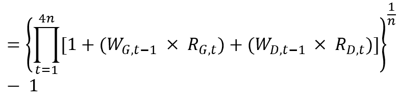 Net investment return relative to SRP p.a. formula