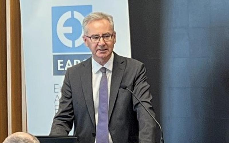 Image of Chair John Lonsdale’s speaking to the European Australian Business Council